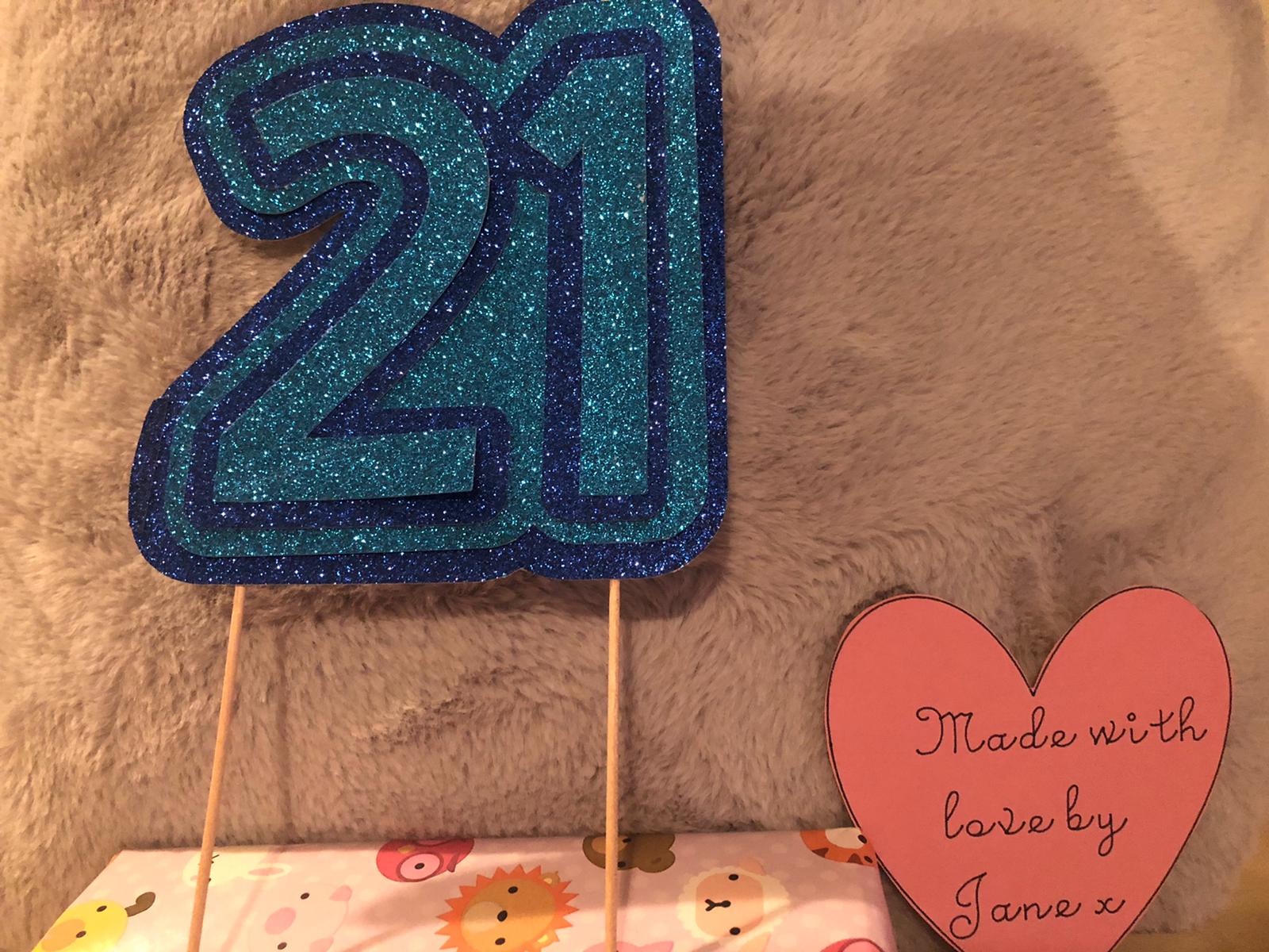 Number Cake Topper Made with Love by Jane x