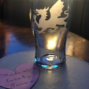 Etched Beer Glass